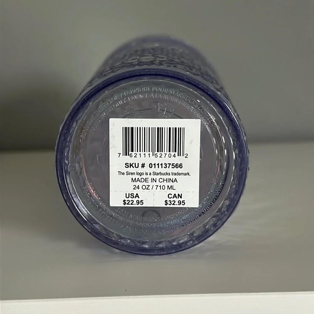 24oz Starbucks reusable cup with rainbow prism design - Picture 5 of 5